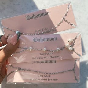 Bohomoon Stainless Steel Saint Hand Chain Bracelet