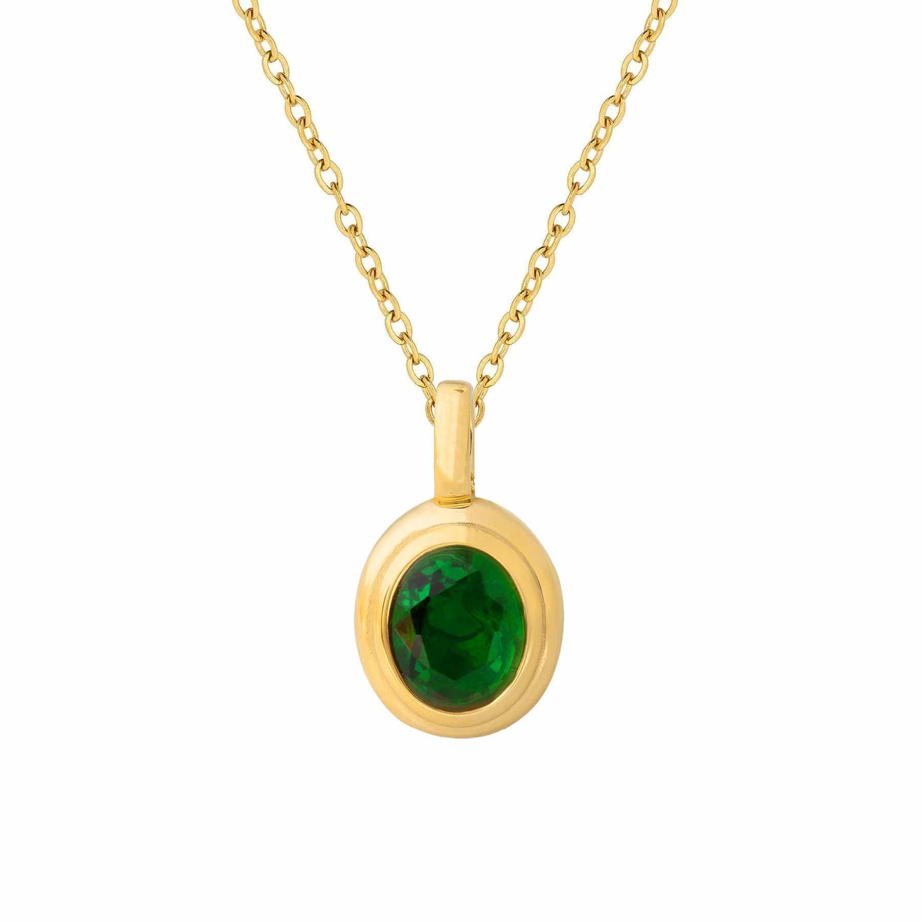 BohoMoon Stainless Steel Sawyer Necklace Gold / Green