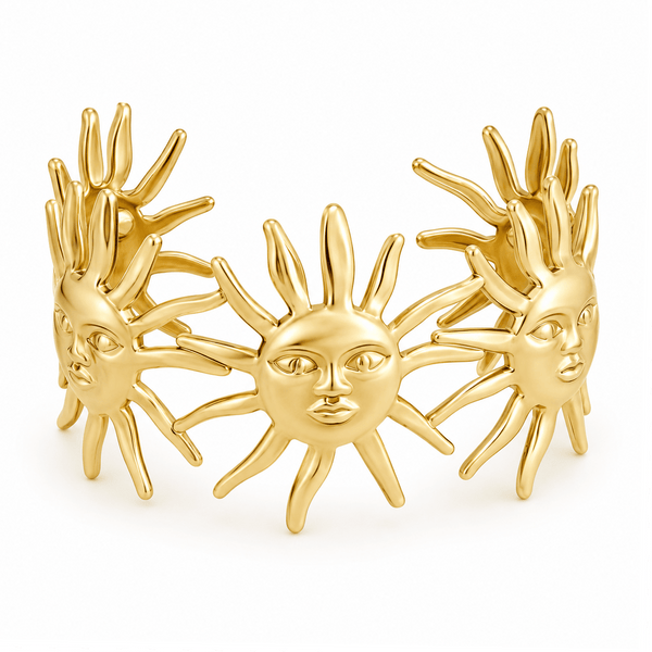 Bohomoon Stainless Steel Scorch Sun Cuff Bracelet