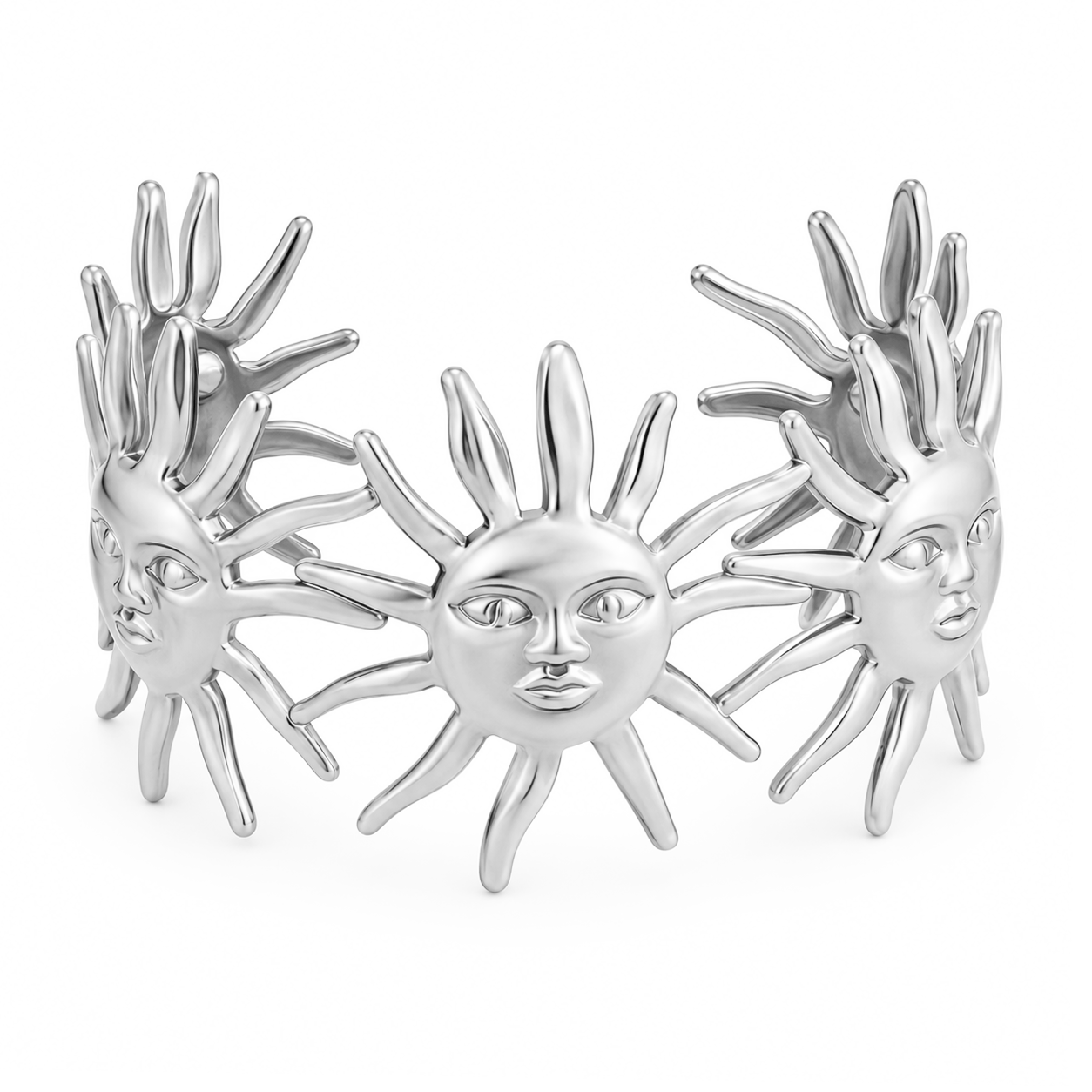 Bohomoon Stainless Steel Scorch Sun Cuff Bracelet