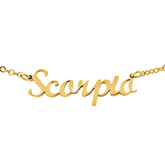 BohoMoon Stainless Steel Script Zodiac Choker Necklace Gold / Capricorn