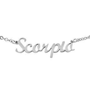 BohoMoon Stainless Steel Script Zodiac Choker Necklace Silver / Capricorn