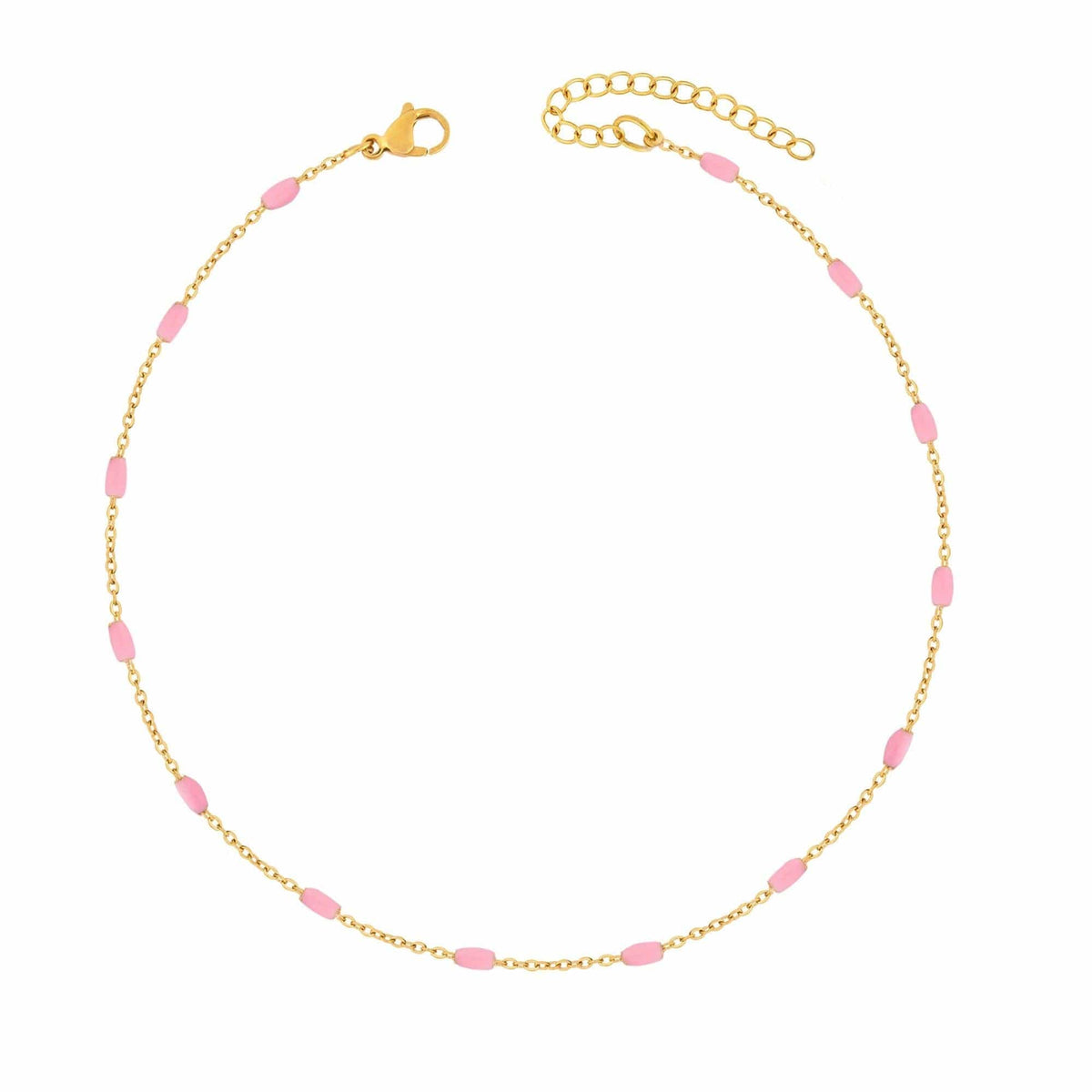 BohoMoon Stainless Steel Seabreeze Anklet Gold / Pink