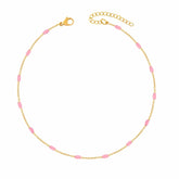 BohoMoon Stainless Steel Seabreeze Anklet Gold / Pink
