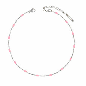 BohoMoon Stainless Steel Seabreeze Choker Silver / Pink