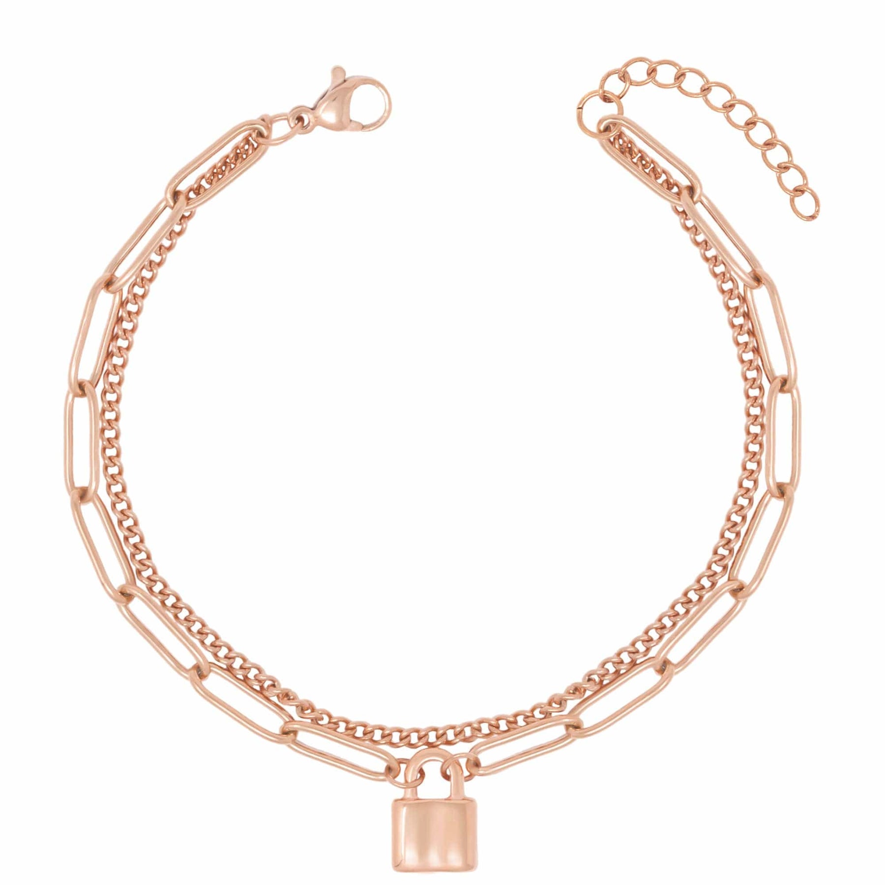 BohoMoon Stainless Steel Secrets Lock Bracelet Rose Gold