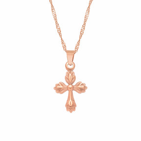 BohoMoon Stainless Steel Serenity Cross Necklace Rose Gold