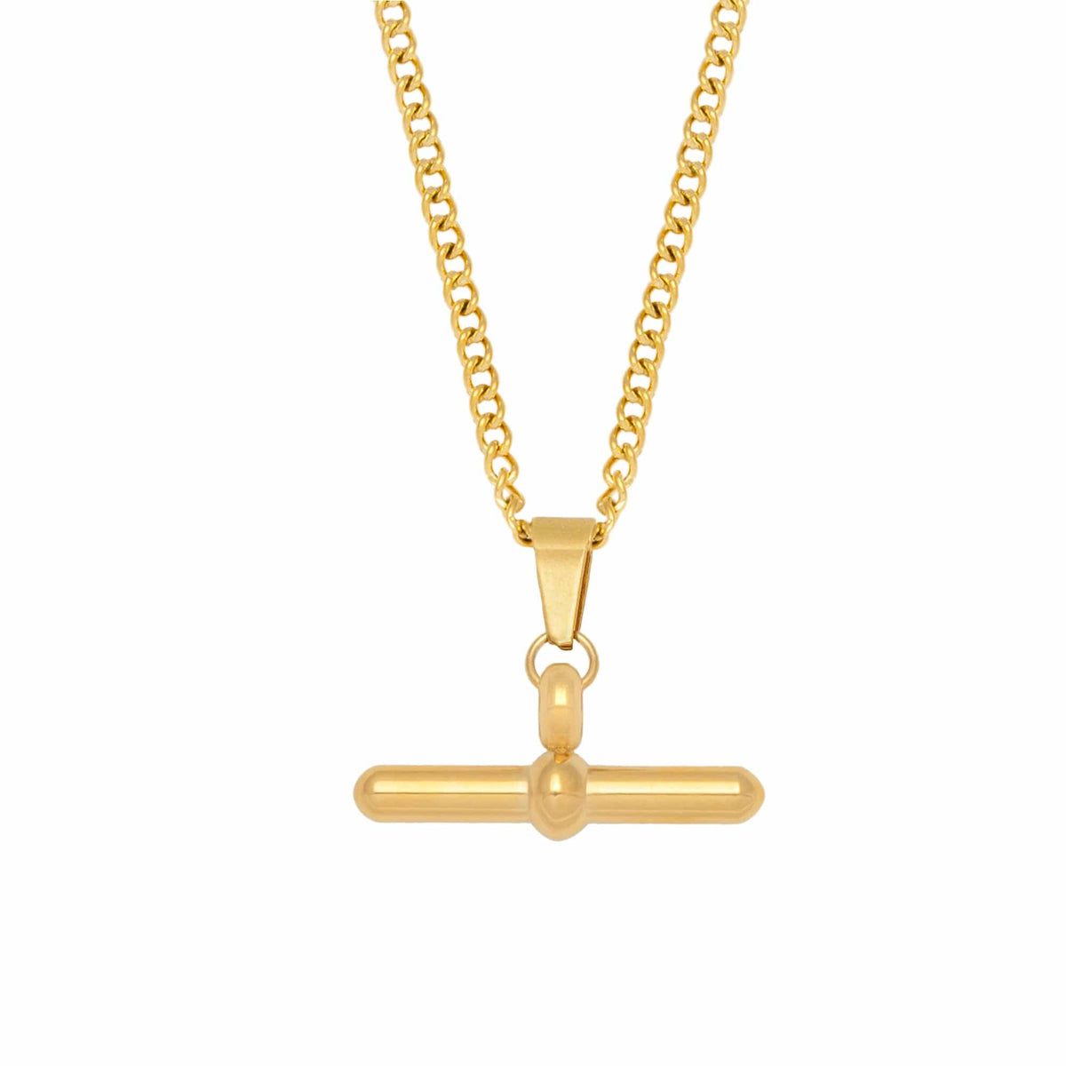 BohoMoon Stainless Steel Set Sail Tbar Necklace Gold