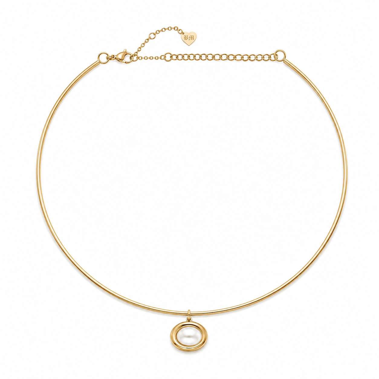 Bohomoon Stainless Steel Shay Collar Pearl Necklace