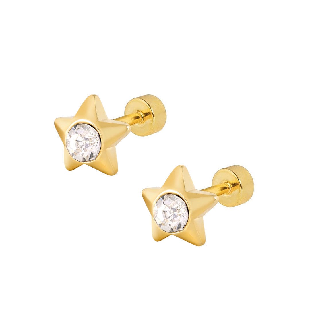 BohoMoon Stainless Steel Shay Star Stud Earrings Gold