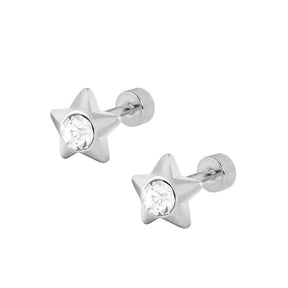 BohoMoon Stainless Steel Shay Star Stud Earrings Silver
