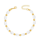 BohoMoon Stainless Steel Shelby Pearl Bracelet Gold / Small