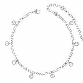 BohoMoon Stainless Steel Shine Anklet Silver