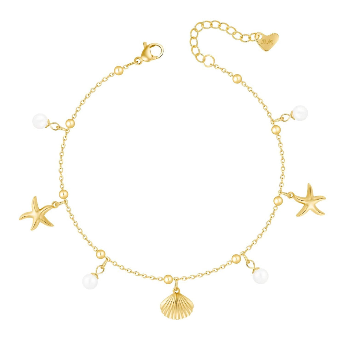 Bohomoon Stainless Steel Shoreline Pearl Anklet