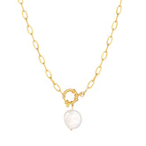 BohoMoon Stainless Steel Sicily Pearl Necklace Gold