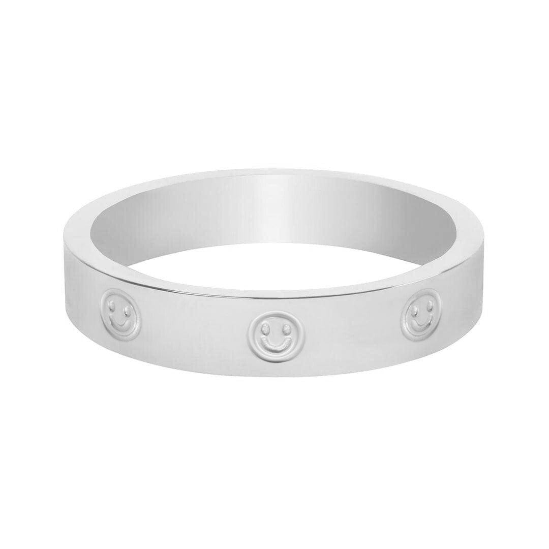 BohoMoon Stainless Steel Smiles All Round Ring Silver / US 4 / UK H / EUR 46 / (xxsmall)