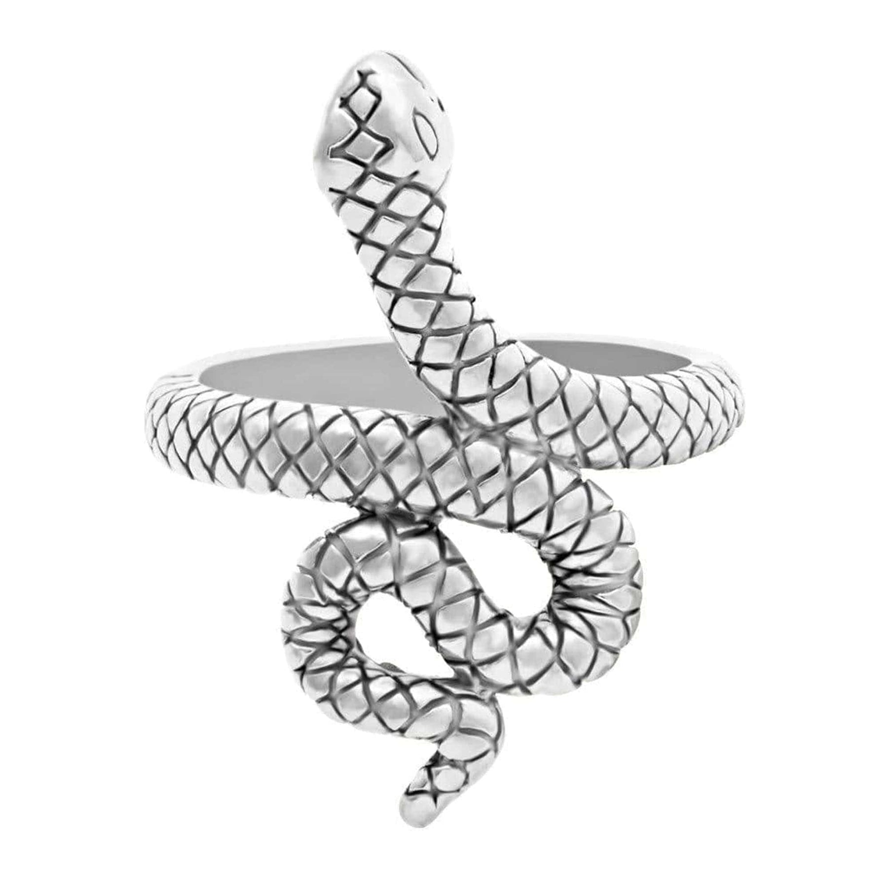BohoMoon Stainless Steel Snake Charmer Ring Silver / US 6 / UK L / EUR 51 (small)