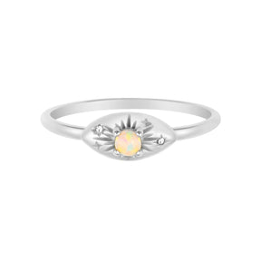 BohoMoon Stainless Steel Snow Opal Ring Silver / US 6 / UK L / EUR 51 (small)