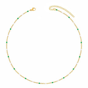 BohoMoon Stainless Steel Soda Belly Chain Gold / Green / Small