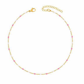 BohoMoon Stainless Steel Soda Choker Gold / Pink