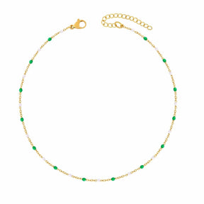 BohoMoon Stainless Steel Soda Choker Gold / Green