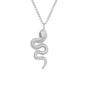 BohoMoon Stainless Steel Soho Snake Necklace Silver