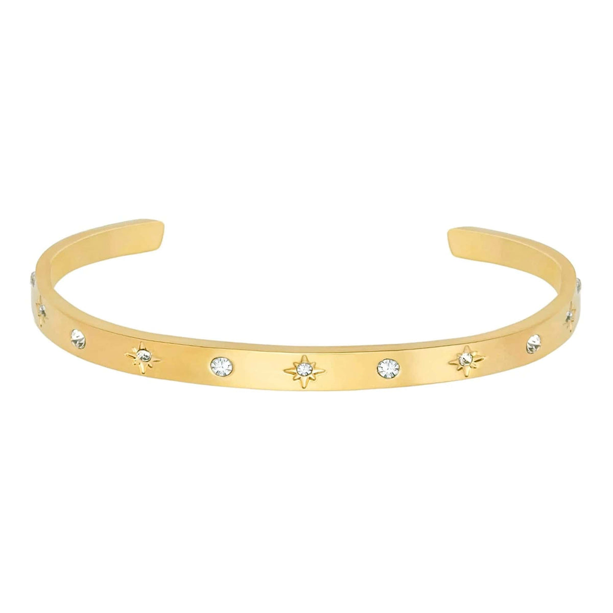 BohoMoon Stainless Steel Sparkle Cuff Bracelet Gold