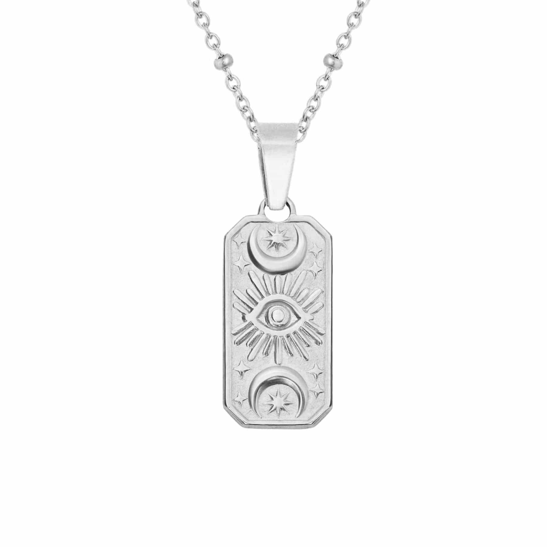 BohoMoon Stainless Steel Spell Necklace Silver