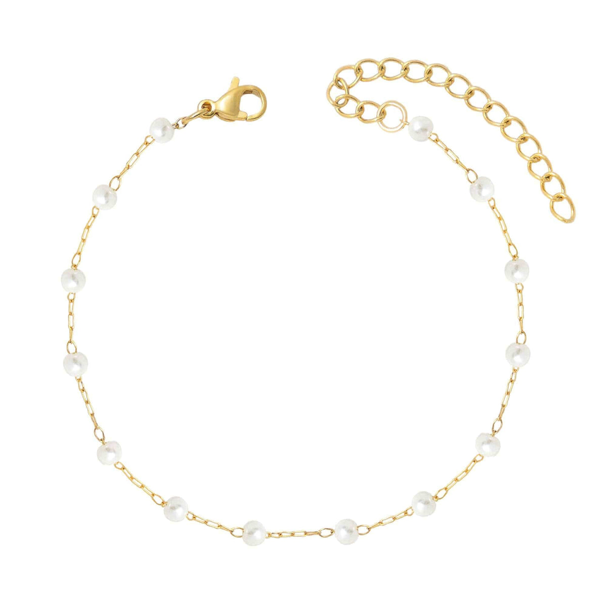 BohoMoon Stainless Steel Spencer Pearl Bracelet Gold