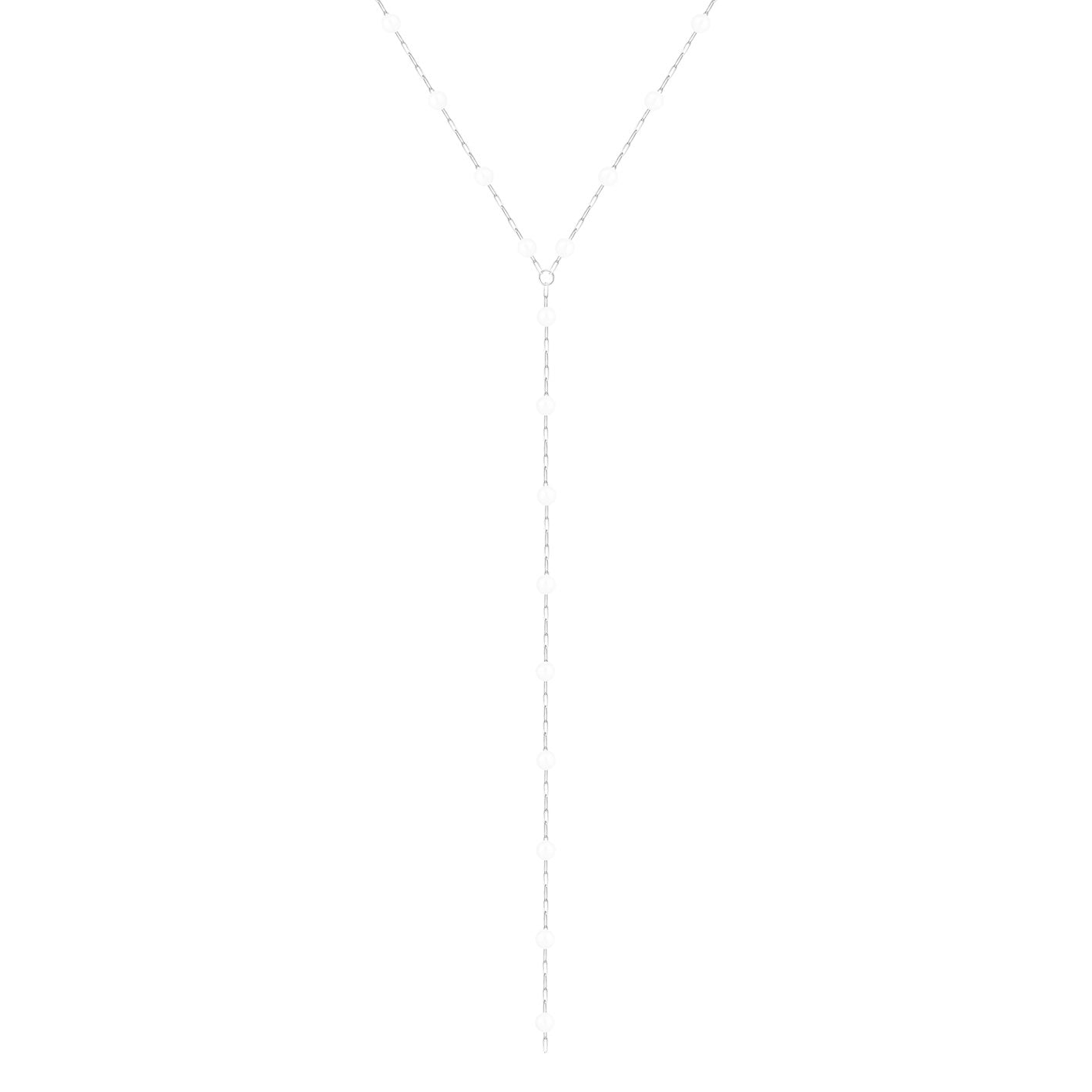 Bohomoon Stainless Steel Spencer Pearl Lariat Necklace