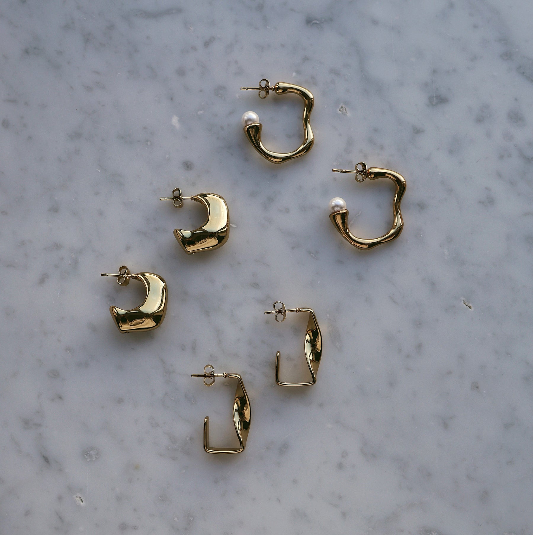 BOHOMOON Stainless Steel Spiral Hoop Earrings Gold