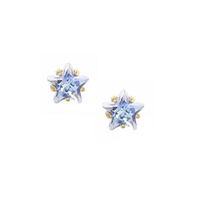 BohoMoon Stainless Steel Star Birthstone Earrings Gold / March