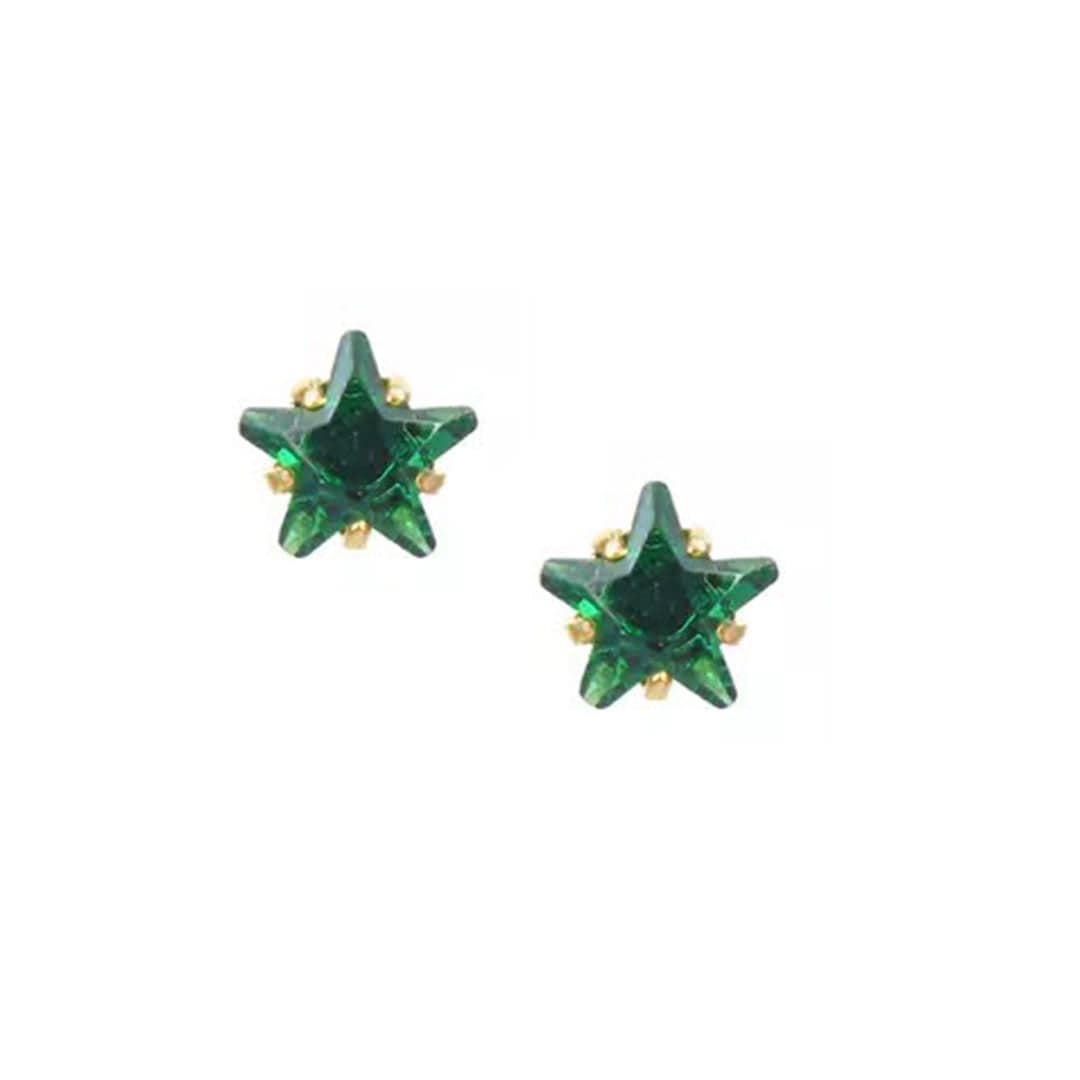 BohoMoon Stainless Steel Star Birthstone Earrings Gold / May