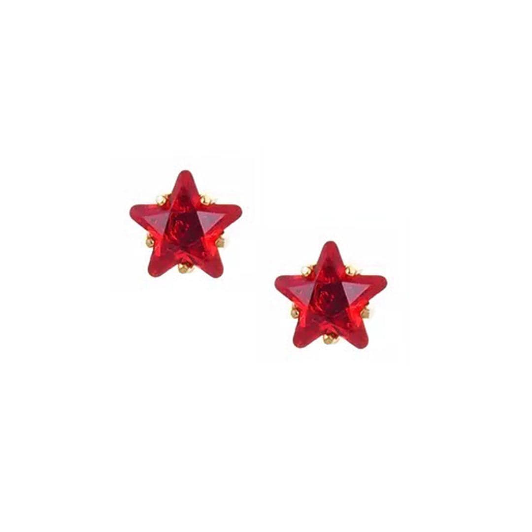 BohoMoon Stainless Steel Star Birthstone Earrings Gold / July