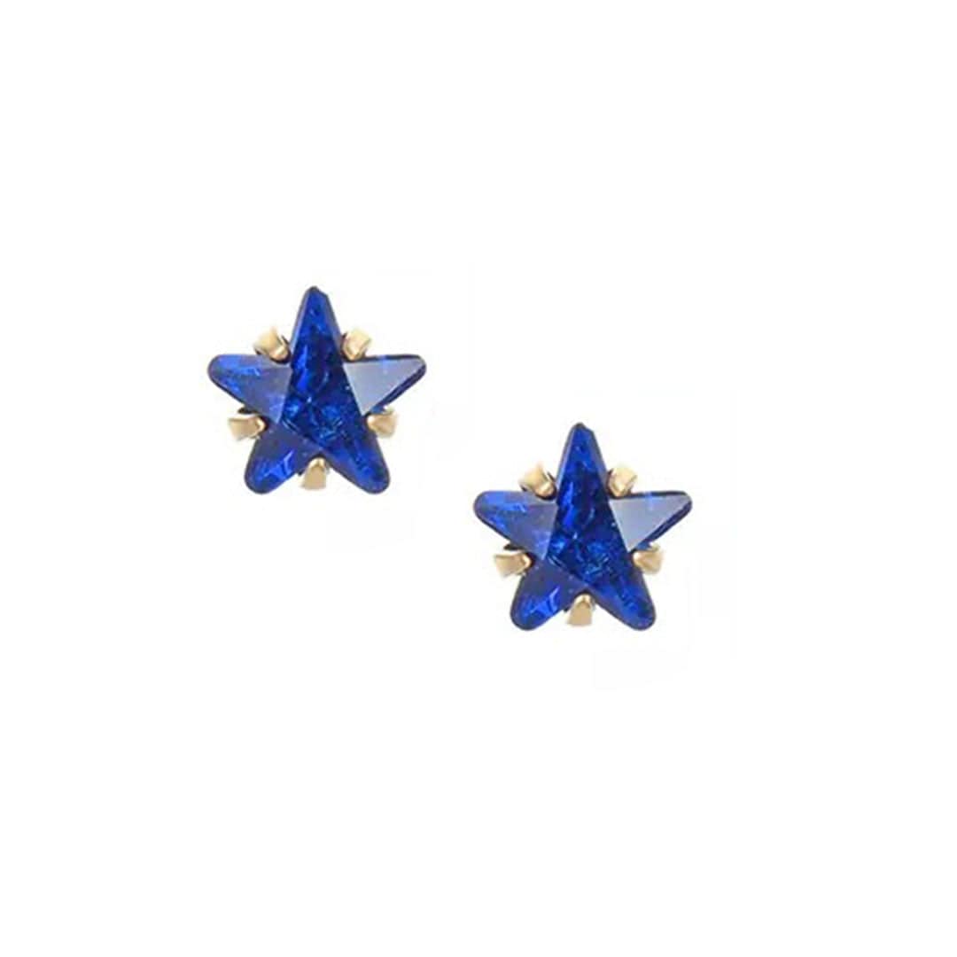 BohoMoon Stainless Steel Star Birthstone Earrings Gold / September