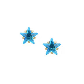 BohoMoon Stainless Steel Star Birthstone Earrings Gold / December