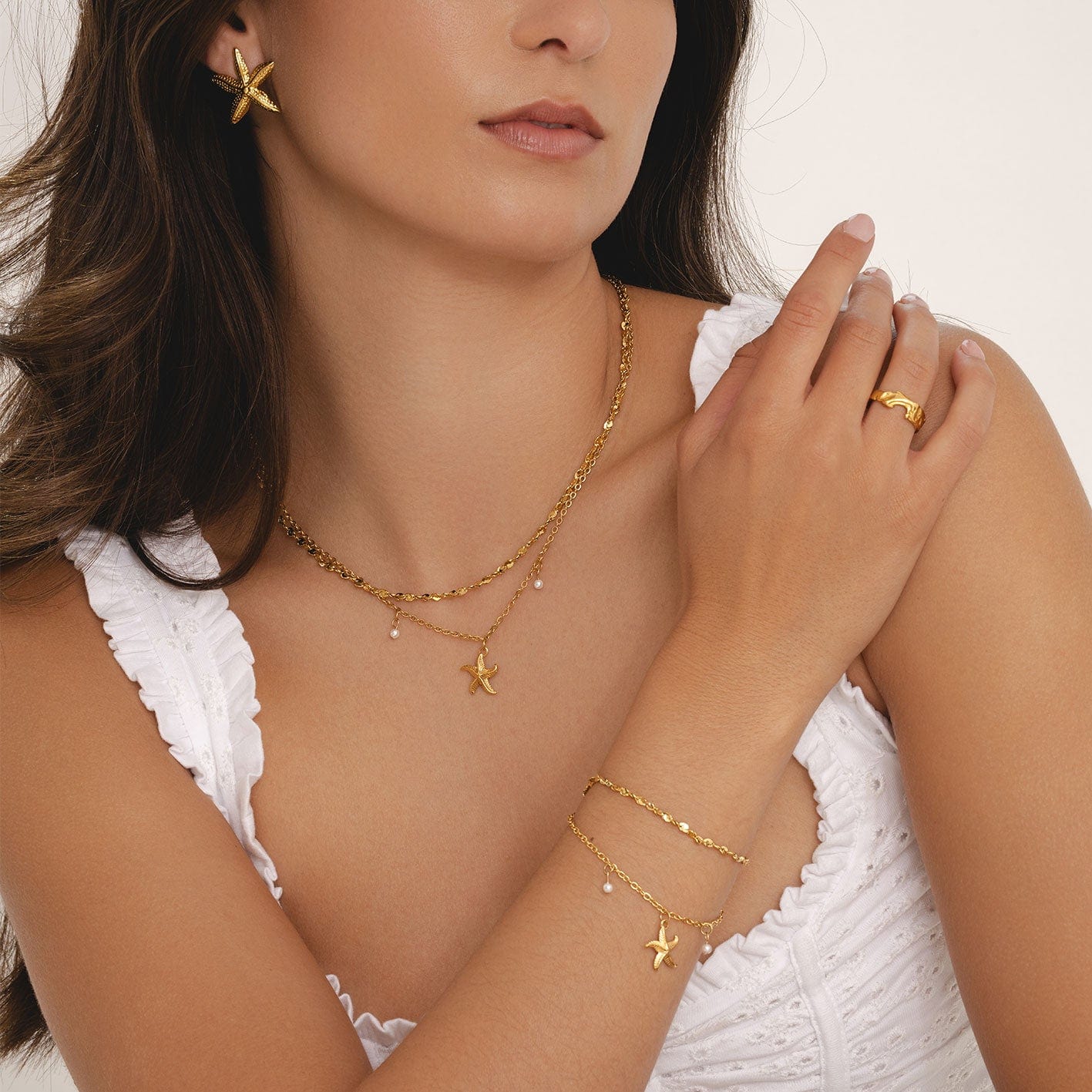 Bohomoon Stainless Steel Starfish Stud Earrings