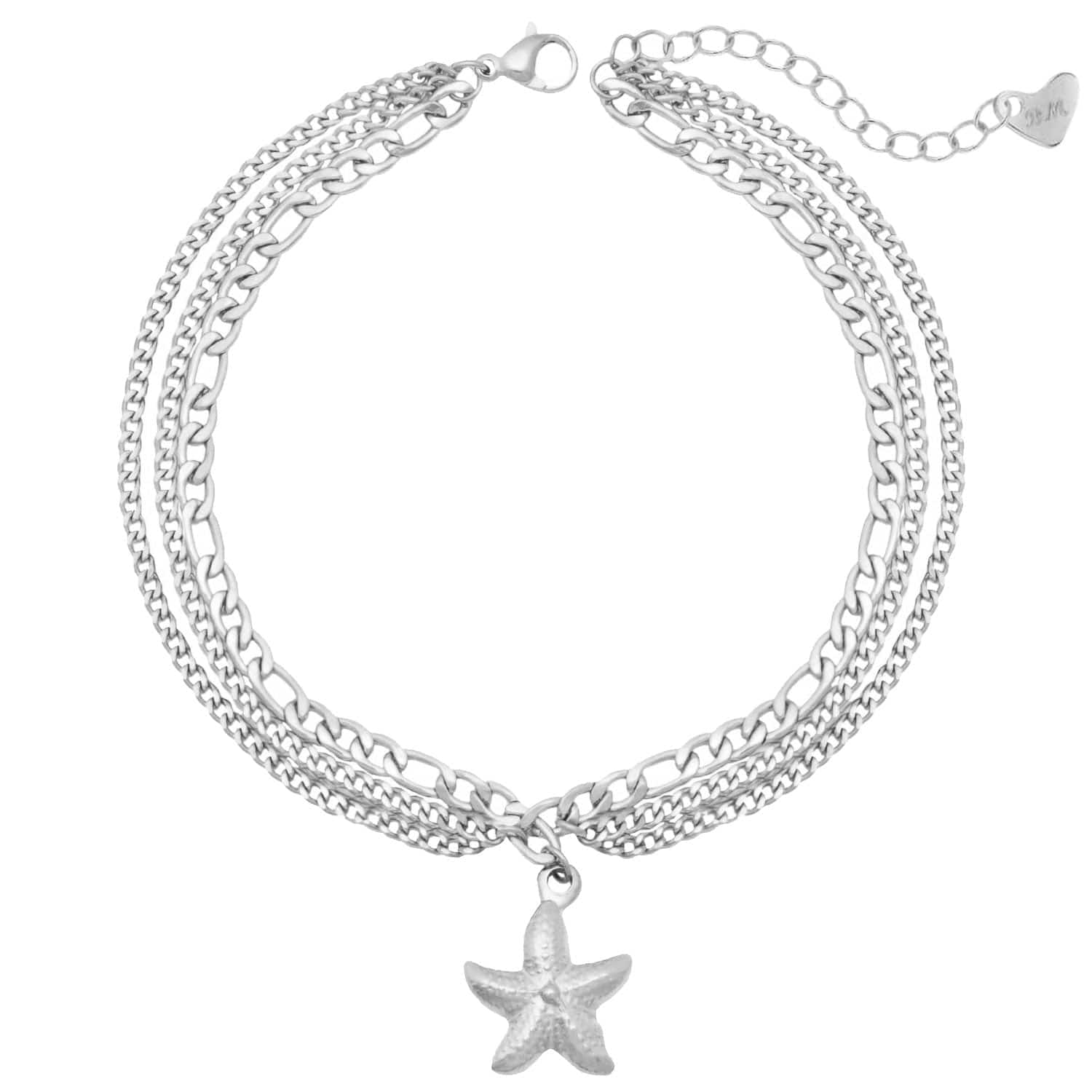 Bohomoon Stainless Steel Starfish Triple Anklet