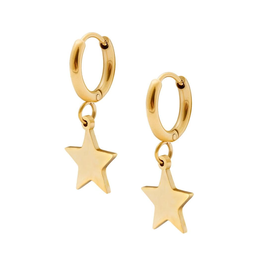 BohoMoon Stainless Steel Stargirl Hoop Earrings Gold