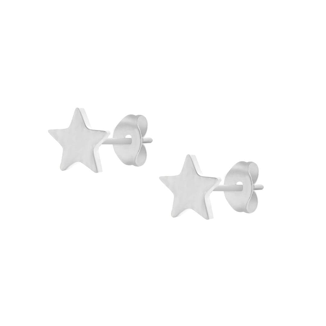 BohoMoon Stainless Steel Starlight Stud Earrings Silver
