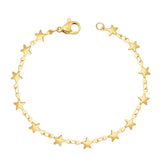 BohoMoon Stainless Steel Stars Bracelet Gold / Small