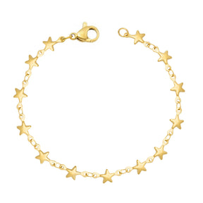 BohoMoon Stainless Steel Stars Bracelet Gold / Small