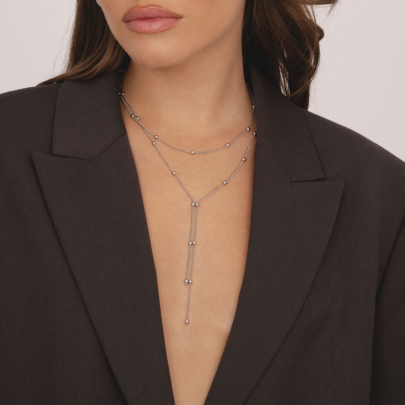 Bohomoon Stainless Steel Stassi Layered Lariat Necklace