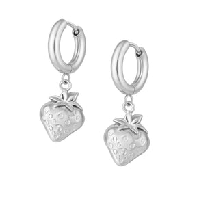 Bohomoon Stainless Steel Strawberry Hoop Earrings