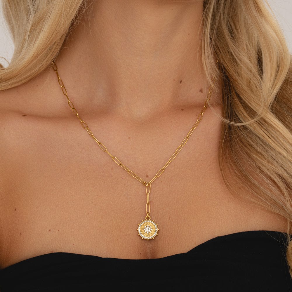 Bohomoon Stainless Steel Sundial Necklace