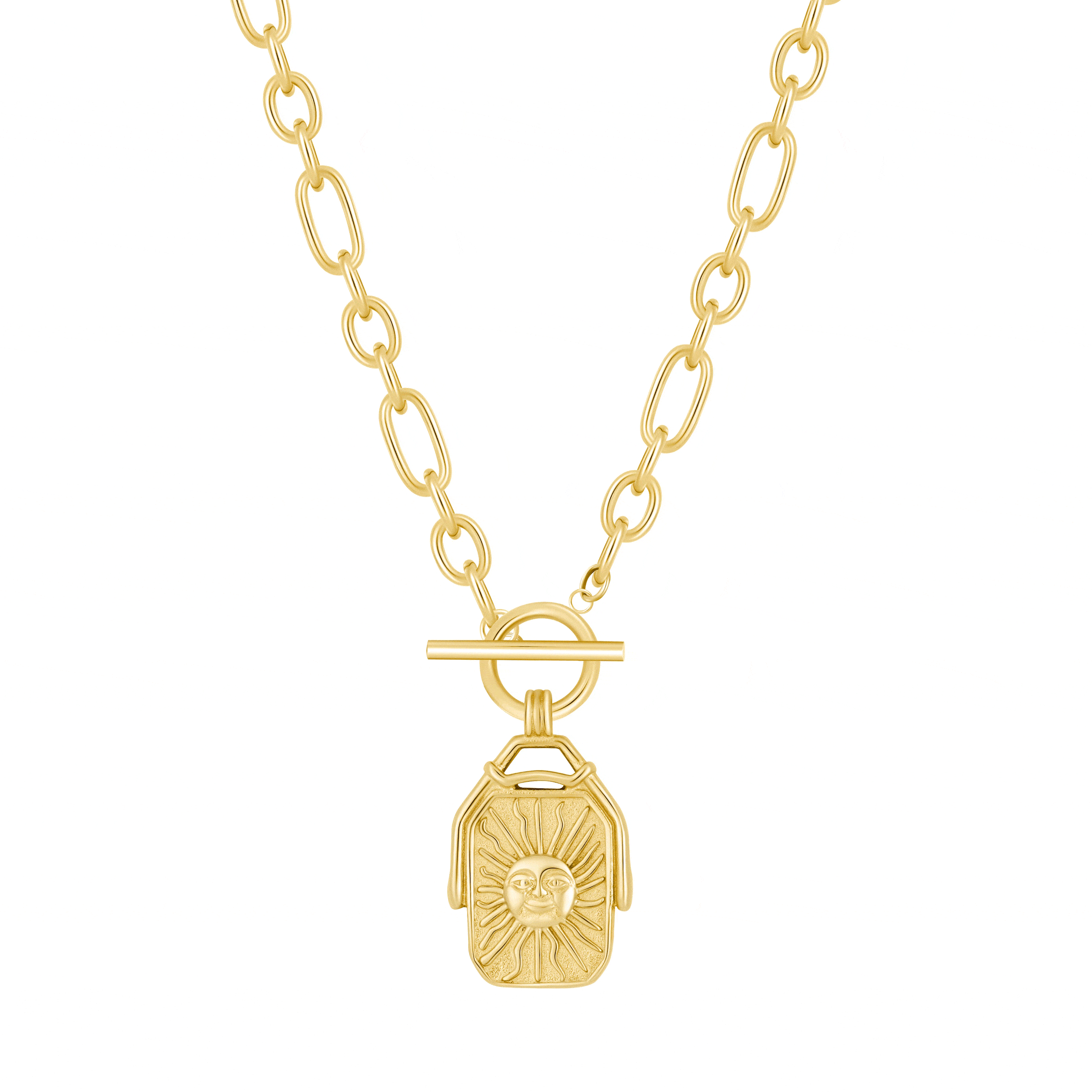 Bohomoon Stainless Steel Sunrise TBar Necklace