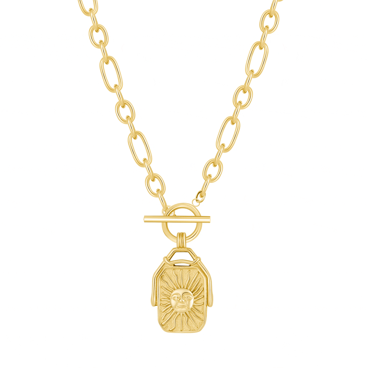 Bohomoon Stainless Steel Sunrise TBar Necklace