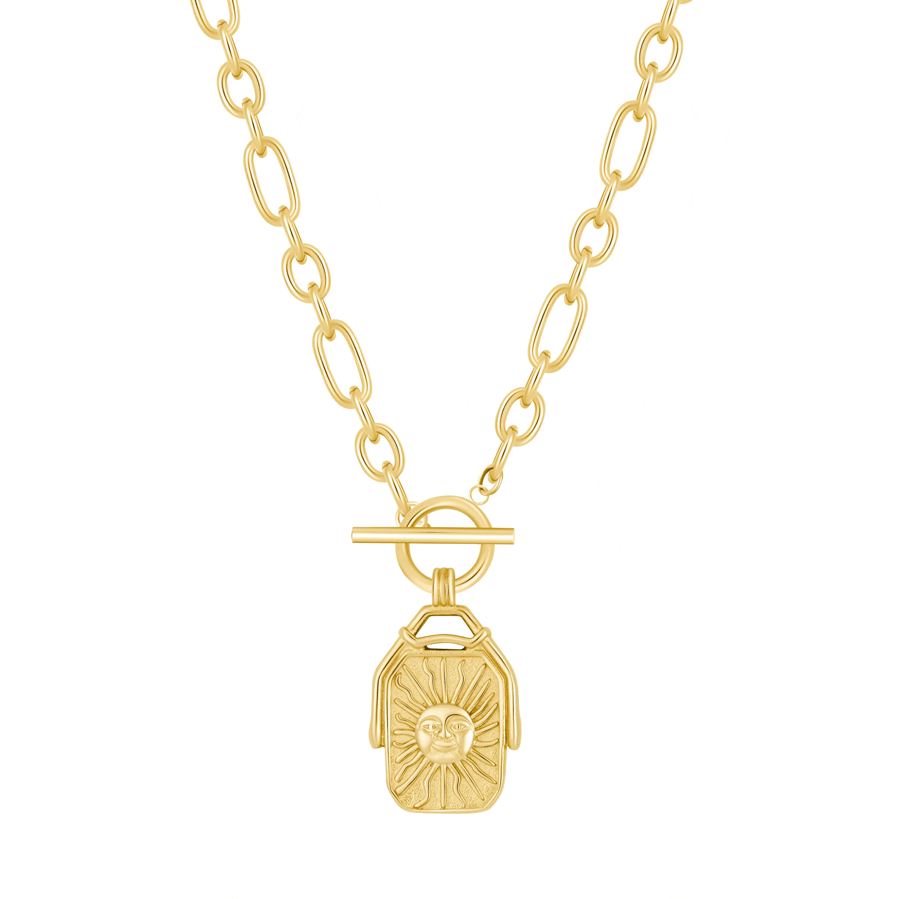 Bohomoon Stainless Steel Sunrise TBar Necklace