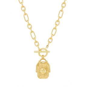 Bohomoon Stainless Steel Sunrise TBar Necklace