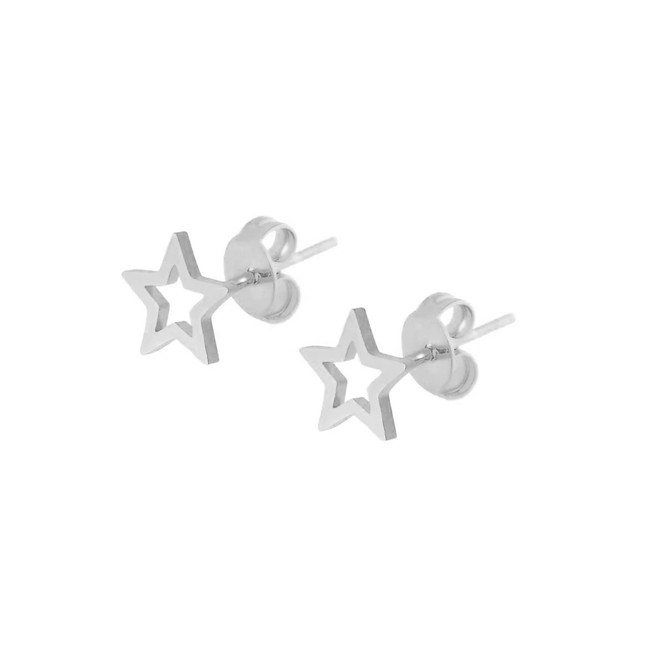 BohoMoon Stainless Steel Sutton Star Stud Earrings Silver